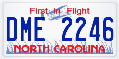 NC license plate DME2246