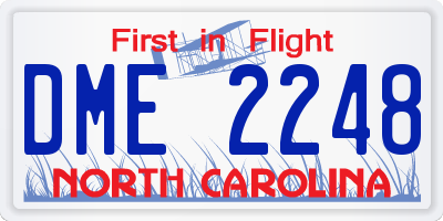 NC license plate DME2248