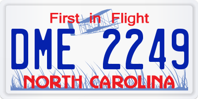 NC license plate DME2249