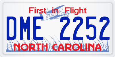 NC license plate DME2252