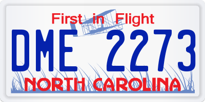 NC license plate DME2273