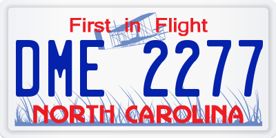 NC license plate DME2277