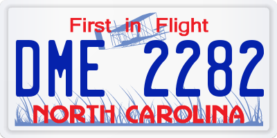 NC license plate DME2282