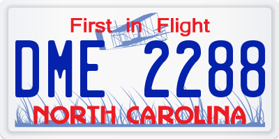 NC license plate DME2288