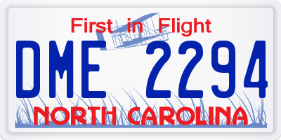 NC license plate DME2294