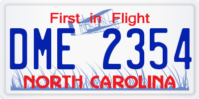 NC license plate DME2354