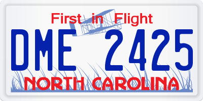NC license plate DME2425