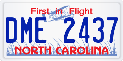 NC license plate DME2437