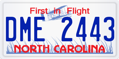 NC license plate DME2443