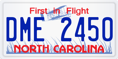 NC license plate DME2450