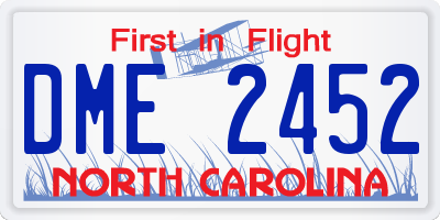 NC license plate DME2452