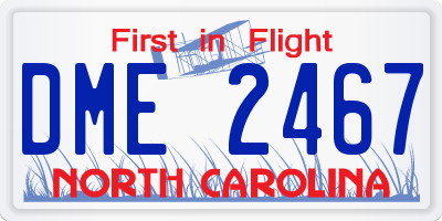 NC license plate DME2467