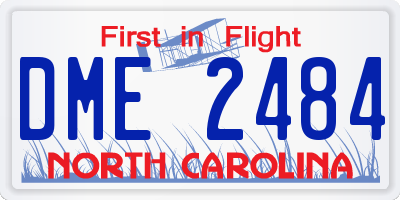 NC license plate DME2484