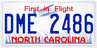 NC license plate DME2486