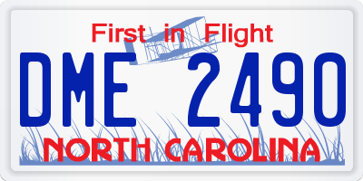 NC license plate DME2490