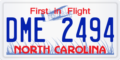 NC license plate DME2494