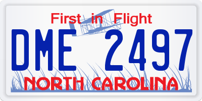 NC license plate DME2497