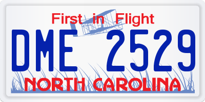 NC license plate DME2529