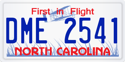 NC license plate DME2541