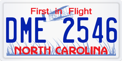 NC license plate DME2546