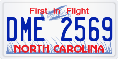 NC license plate DME2569
