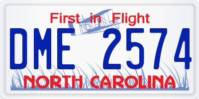 NC license plate DME2574