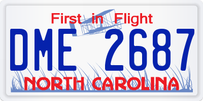 NC license plate DME2687
