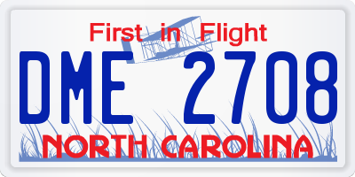 NC license plate DME2708
