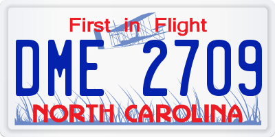 NC license plate DME2709