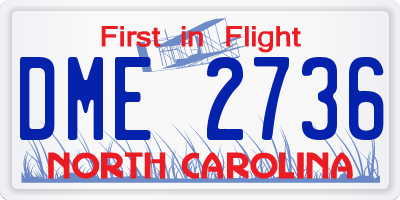 NC license plate DME2736