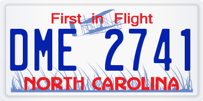 NC license plate DME2741