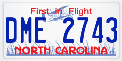 NC license plate DME2743