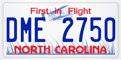 NC license plate DME2750