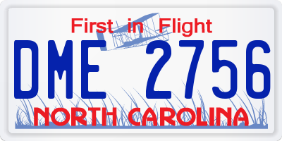 NC license plate DME2756