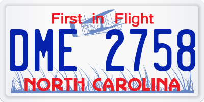 NC license plate DME2758