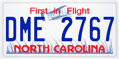 NC license plate DME2767