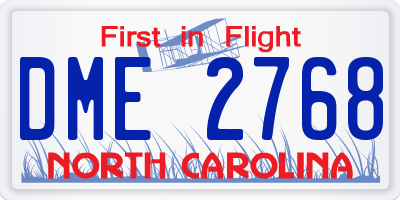 NC license plate DME2768