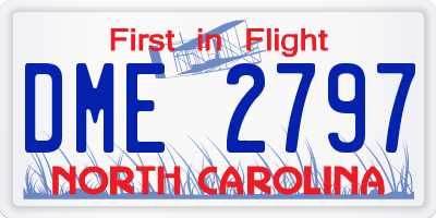 NC license plate DME2797