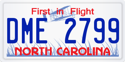 NC license plate DME2799