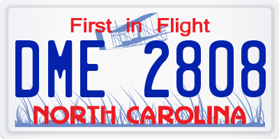 NC license plate DME2808