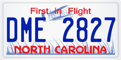 NC license plate DME2827