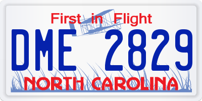 NC license plate DME2829