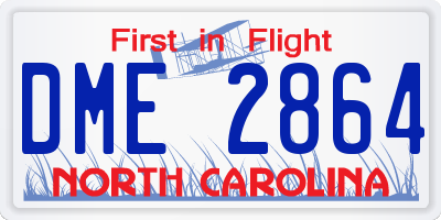 NC license plate DME2864