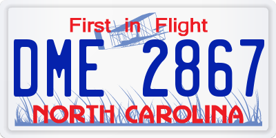 NC license plate DME2867
