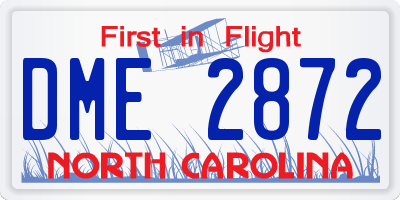 NC license plate DME2872