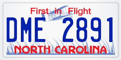 NC license plate DME2891