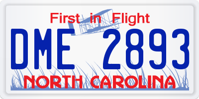 NC license plate DME2893
