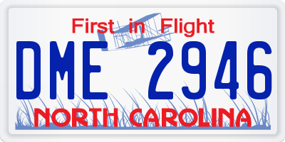 NC license plate DME2946