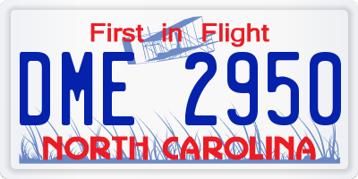 NC license plate DME2950