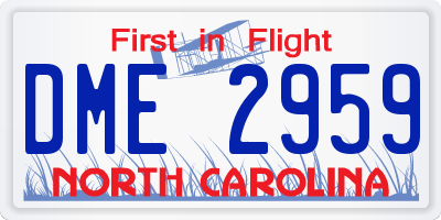 NC license plate DME2959